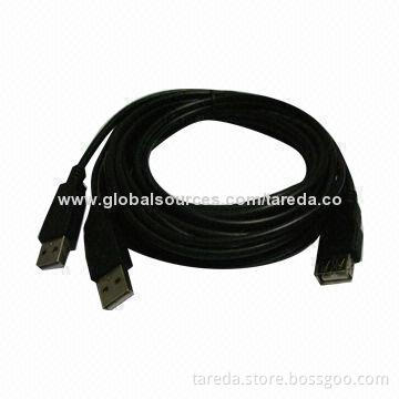 Y-type USB Cable, Made of PVC, Different Colors, Lengths Available